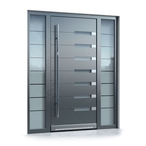 Système de portes pivotantes de haute qualité, portes d'entrée pivotantes modernes en acier, portes en métal, fer, sécurité extérieure, verre, charnières pivotantes, portes turques - Product Image 6