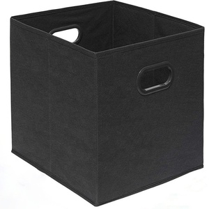 Cloth Storage Cubes, Cube Organizer Bins, Foldable Storage Baskets with Dual Plastic Handles for Home Office Nursery Drawers