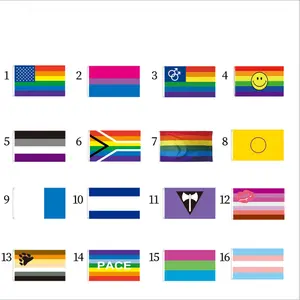 קשת דגל עם ארה"ב כוכבים ופסים 90x150cm 3x5 FT להט"ב דגל הבאנר קשת מצעד הומו משלוח גאווה דגלי