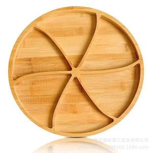 Wooden Round Compartmentalized <b>Tray</b> For <b>Snacks</b> Cheese Party Serving Desktop Storage Multifunctional Food Safe - Product Image 5