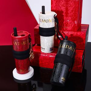 Large-capacity Insulated Cup - 316 Stainless Steel Travel <b>Coffee</b> Cup with Built-in Straw and Water <b>Bottle</b> - Product Image 1