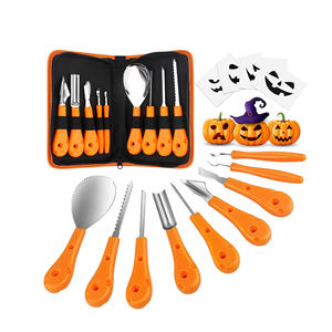 Kit d'outils de sculpture de <span class=keywords><strong>citrouille</strong></span> pour Halloween OEM outil de sculpture de <span class=keywords><strong>citrouille</strong></span> de 9 pièces couteau de sculpture de <span class=keywords><strong>citrouille</strong></span> en acier inoxydable avec gabarits de sculpture - Product Image 1