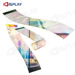 Shenzhen nouvelle génération auto-adhésif transparent led film d'affichage guangzhou vous voulez dire l'écran adhésif led pour les magasins de détail