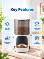 Distributeur automatique de nourriture pour animaux Elecpet OEM 4L en plastique, modèle Perfect 360 °   Distributeur automatique de nourriture pour animaux de compagnie Freshness Lock Tuya Contral