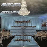 Miroir de sol portable SICO pour allée de bal et mariage, en acrylique argenté et doré, pour extérieur et événements