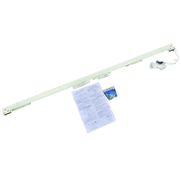 Rail de rideau métallique robuste sur mesure, type F, extensible, manuel, pour rideaux américains