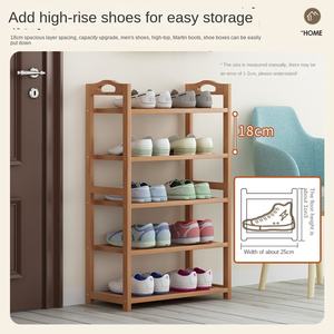 Meuble à chaussures en bambou à 5 étagères, design moderne et simple, pour entrée, chambre locative, mobilier <span class=keywords><strong>de</strong></span> maison - Product Image 5