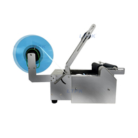 Machine d'étiquetage semi-automatique pour bouteilles rondes LT-50S, petit étiqueteur pour bouteilles alimentaires, applicateur d'étiquettes en acier inoxydable