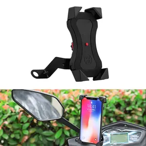 Universele Verstelbare Duurzame Spiegel Stuur Fiets Fiets Motorfiets 4 - 6.5 Inch Mobiele Telefoon Stand Houder