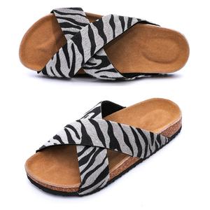 Sandales confortables à imprimé <span class=keywords><strong>de</strong></span> léopard et <span class=keywords><strong>de</strong></span> zèbre pour femmes, avec pieds <span class=keywords><strong>de</strong></span> pieds - Product Image 1