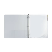 Carpeta de Anillas A4 con 2/3/4 Anillas, Cubierta Rígida Blanca, con Portaetiquetas Transparente Lateral, para Oficina, Escuela y Papelería