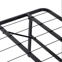Lit plateforme moderne en métal pliable et convertible King House avec rangement, cadre de lit intelligent et durable, taille King, mobilier de maison