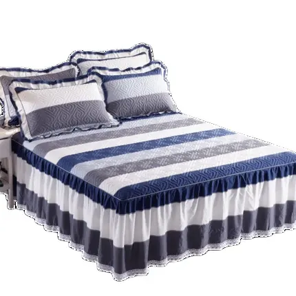 ที่มีคุณภาพสูงผ้าฝ้ายกระโปรงเตียงที่ทันสมัยกระโปรงเตียงปกชุดผ้าปูที่นอน