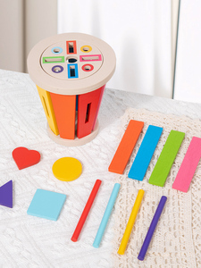 2026 Newly Designed Wooden 3-in-1 <b>Shape</b> Paired Educational Toys Children's Color Recognition Building <b>Blocks</b> Game - Product Image 6