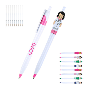 Creative Male Doctor Female Nurse Cartoon Character Ballpoint <b>Pen</b> Promotional Popular Custom Logo Printing Advertising for Gift - Product Image 3