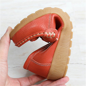 Chaussures plates en cuir véritable pour femme, grandes tailles 44, à talons plats et semelles souples, à enfiler, style « Mom Shoes », avec talon compensé pour l'équilibre - Product Image 5