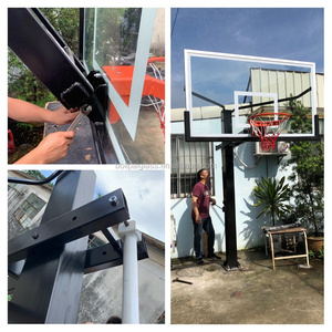 ระบบห่วงบาสเกตบอลเกรดเชิงพาณิชย์ ขนาด 72"x42" กระจกนิรภัย เสาเหล็กชุบสังกะสีแบบจุ่มร้อน มีบริการ OEM/ODM - Product Image 4