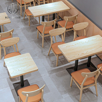 Restaurant und Cafe Holz Holz Tisch Stuhl Set Bank Sofa Stand Sitz möbel Stand für Coffee Shop