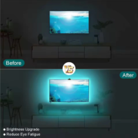 Bande lumineuse LED USB pour écran de télévision, dernière version, synchronisation avec l'écran, 5V WS2812B RIBIC, rétroéclairage d'affichage, capteur AR, synchronisation musicale