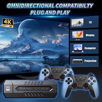 Consola de Videojuegos Retro X2, Mando de Juego Azul, Salida 4k, Controlador Inalámbrico 2.4G, Emuladores Clásicos, Plug and Play para TV