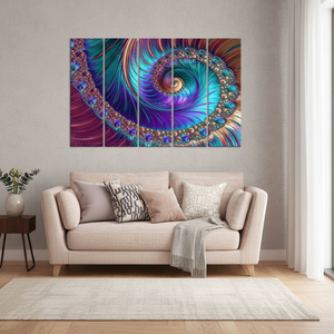 Modern 3D Swirl Abstract Print <b>Canvas</b> Artwork, Vibrant <b>Wall</b> Decor,SET OF 5 <b>CANVAS</b> - Product Image 3
