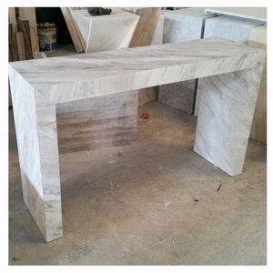 Tavolo Console Moderno di Lusso con Piano in Marmo Bianco per Soggiorno, Ingresso, Casa, Hotel, Residenza o Villa, Estensibile - Product Image 5