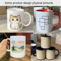 Mug à café en porcelaine blanche personnalisé avec logo, 11 oz, vierge, pour sublimation, sans danger pour les aliments, compatible lave-vaisselle et micro-ondes, cadeau d'entreprise