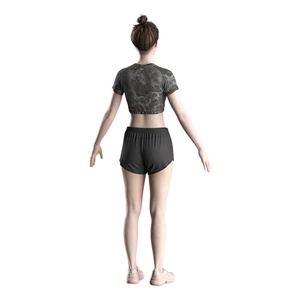 Factory Gym Streetwear Tshrt New Design Women Sexy Fitness Half Shirt Workout Sportswear Short Sleeve Yoga Crop <b>Top</b> - Product Image 6