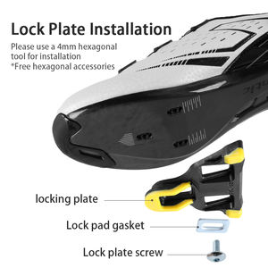 Pédales de vélo de route à motif <span class=keywords><strong>carbone</strong></span> ESLNF, plateforme large réglable, système de blocage automatique, jeu de caleçons de pédale pour système SPD - Product Image 4
