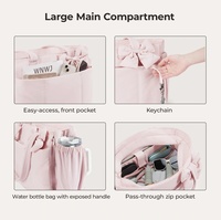 Nouveau sac fourre-tout en nylon léger de grande capacité pour femmes, sac à main à bandoulière multi-poches, logo/couleur personnalisés, vente en gros pour femmes