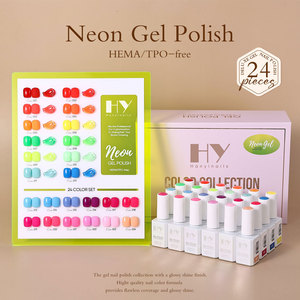 <span class=keywords><strong>Vernis</strong></span> Gel Néon Sans HEMA/TPO 18ml 24 Couleurs Séchage UV/LED Brillance Intense Semi-<span class=keywords><strong>Permanent</strong></span> Soak-Off DIY Végan Écologique - Product Image 1