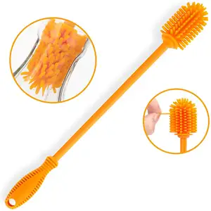 Silicone Eco Friendly Bottle Cleaning Brush with Long Handle for Washing Water Bottle