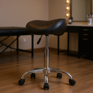 Chaise pivotante ergonomique de 450 LBS de capacité en cuir PU, tabouret roulant à hauteur réglable pour salon, spa, massage, clinique de tatouage. - Product Image 2