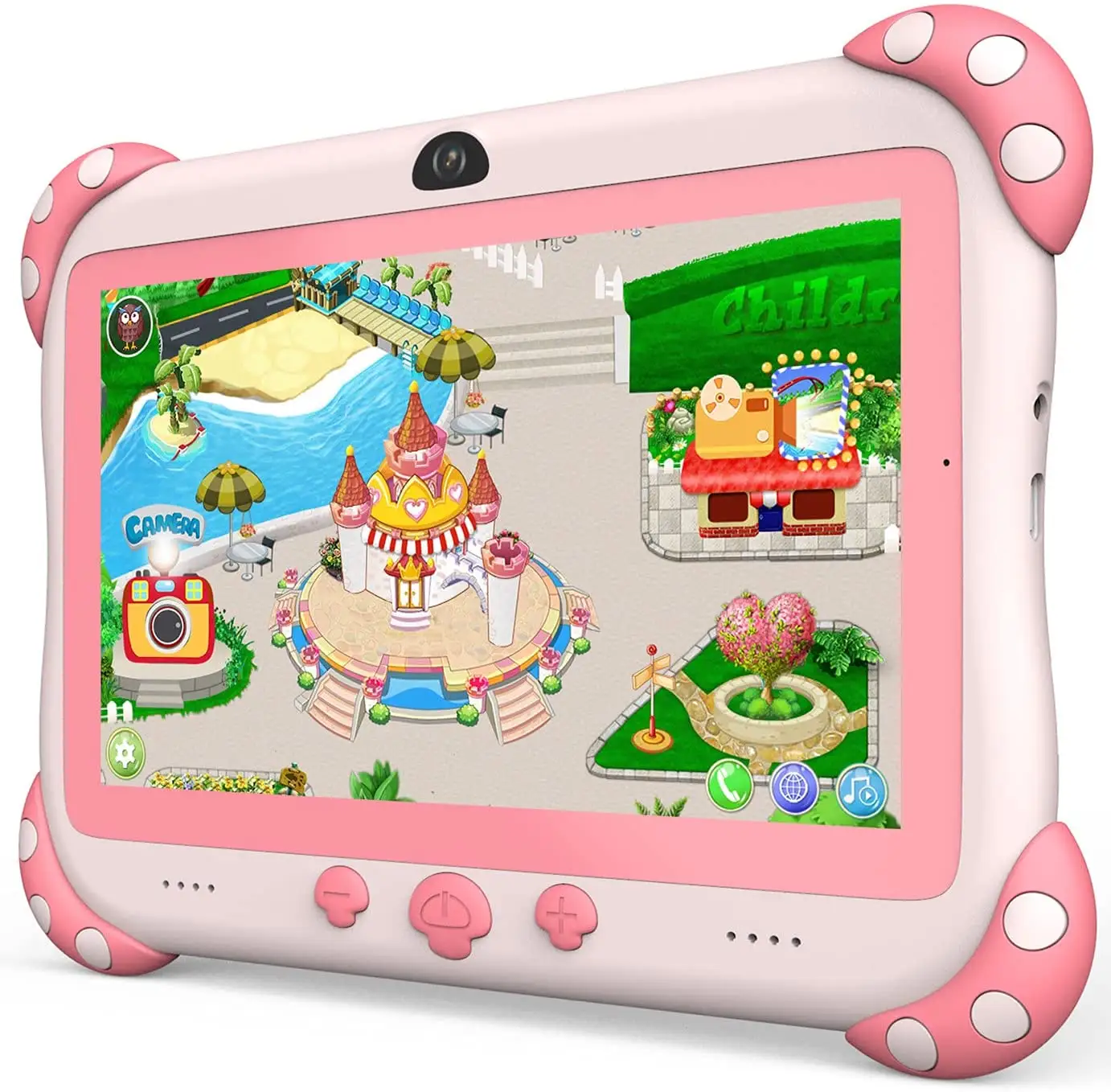 7 inch children learning tablet android 10.0 kids tablet pc with rubber holder