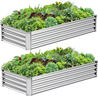 Kits de jardinières surélevées galvanisées authentiques, bacs de jardin galvanisés, jardinières modulaires d'extérieur pour légumes et fruits