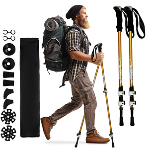 Bastone da <span class=keywords><strong>Trekking</strong></span> Telescopico Feistel in Alluminio Leggero a 3 Sezioni per Alpinismo, Escursionismo, Campeggio e Brevi <span class=keywords><strong>Viaggi</strong></span> - Product Image 1