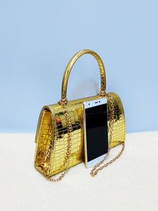 Luxury Designer Chain <b>Bag</b> with Crocodile Texture Top Handle and Buckle Decoration Elegant <b>Evening</b> Banquet Handbag - Product Image 6