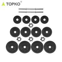 TOPKO Ensemble d'haltères multi-ajustables pour le fitness à domicile, ensemble d'haltères pour la musculation, poids 20kg