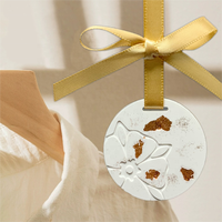 Diffuseur d'huiles essentielles en pierre de gypse aromatique suspendu, écologique, blanc, avec logo personnalisé imprimé