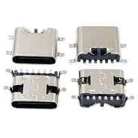 Connecteur PCB femelle 6 broches Type-C en acier inoxydable pour charge rapide 5A, avec connexions filaires 2/4/6/8/12/16/24 broches