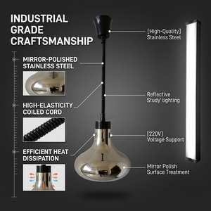 Restaurant Hotel Buffet Retractable Stainless Steel Hanging Food <b>Heat</b> Lamp Warming <b>Light</b> - Product Image 6