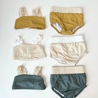 Maillot de bain côtelé pour bébé, haut Tube, court, à volants, pour filles, nouvelle collection été