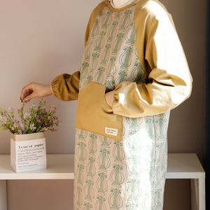 Apron Long Sleeve Cotton Stain Resistant Water Repellent For Kitchen Cooking Art Studio Daily Use - Product Image 3