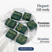 Coffret cadeau de bijoux de style coréen avec nœud papillon carré, comprenant des colliers, des accessoires d'emballage à motif uni et des boîtes à bagues