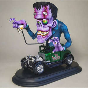 Statue de monstre de dessin animé pour enfants, Statue de monstre à grande bouche, Statue de souris foucheuse au volant, Accessoires de voiture, Cadeau, Figurine Rat Fink - Product Image 4