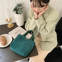 Sac à main en velours côtelé, sac en toile, sac isotherme, sac de rangement, sac en toile portable, tous conçus dans un style esthétique « INS »