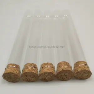 Borosilicate Round Bottom Glass Test Tube Bottles 18mmx150mm Cigar Glass Bottle Matches Srorage Jar With Cork Cap