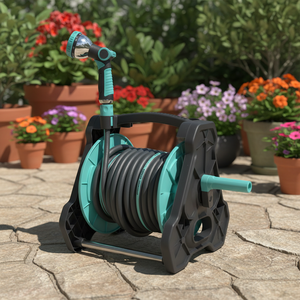 Carrete de <span class=keywords><strong>Manguera</strong></span> Retráctil con Riel Guí<span class=keywords><strong>a</strong></span> <span class=keywords><strong>para</strong></span> Mangueras de Jardín <span class=keywords><strong>a</strong></span> Presión, Carrito <span class=keywords><strong>para</strong></span> Lavado de Mascotas - Product Image 2