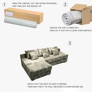 ספת פינתי דחוסה בוואקום, ספת סלון יוקרתית לבית, ריהוט ביתי, ספת קורדרוי ללא מסגרת בצורת ר', מסין - Product Image 2