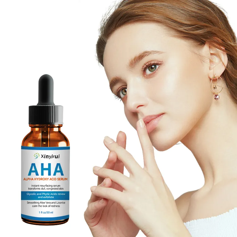 OEM ODM Private Label Whitening AHA Skincare siero viso originale per la cura della pelle flacone di siero bagliore 30ml di vitamina C siero viso